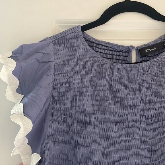 ZESICA Women's Summer Flutter Short Sleeve Smocked Maxi Dress - Picture 5 of 13